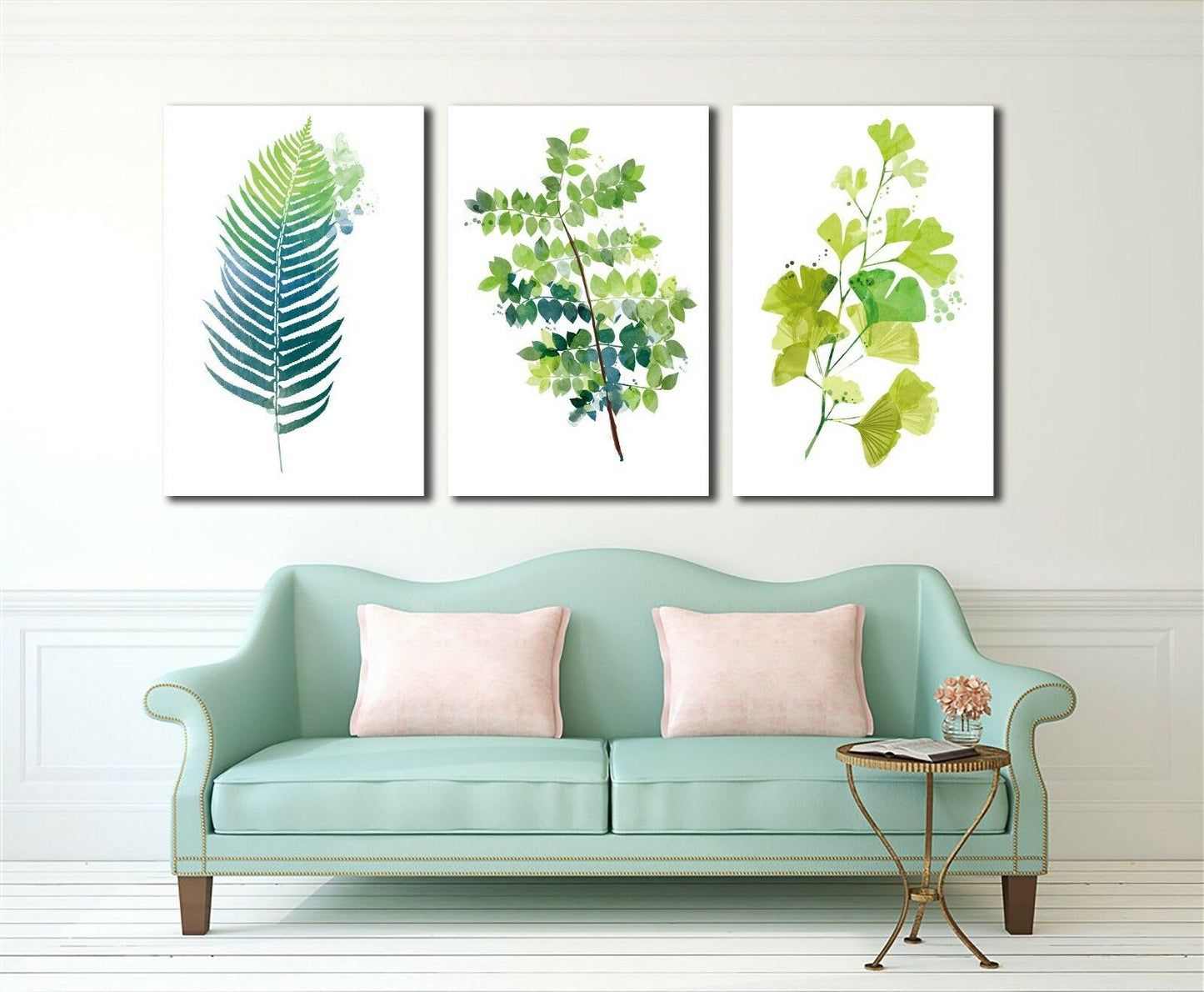 Tree leafs Watercolour Framed Canvas Prints Modern Wall Art Home Ginkgo Tree