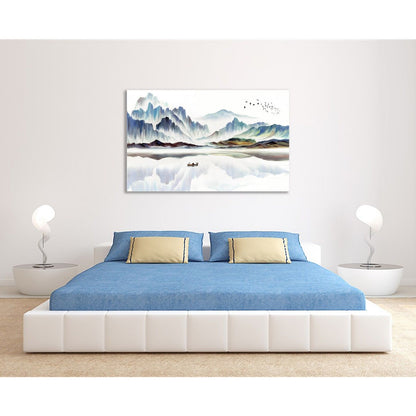 Oriental Chinese Asian Abstract Mountain River Canvas Wall art Picture Print