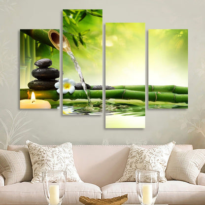 Framed stretched canvas prints spa stone candle water bamboo modern art wall