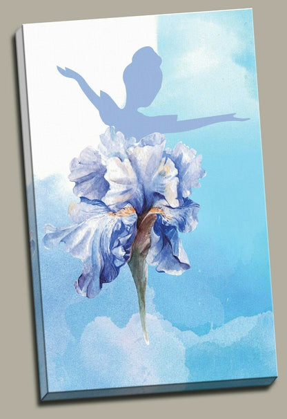 Ballet Dancer Flower dress Framed Canvas print Abstract Living Room Wall Art