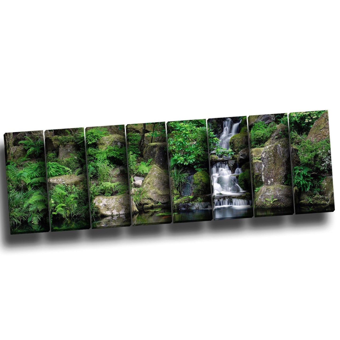 Framed Stretch split canvas prints landscape forest waterfall landscaping summer