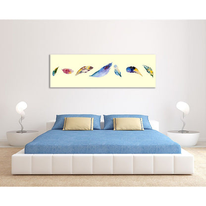 Colorful Feathers Stretched Canvas Prints Framed Wall Art Home Decor Painting