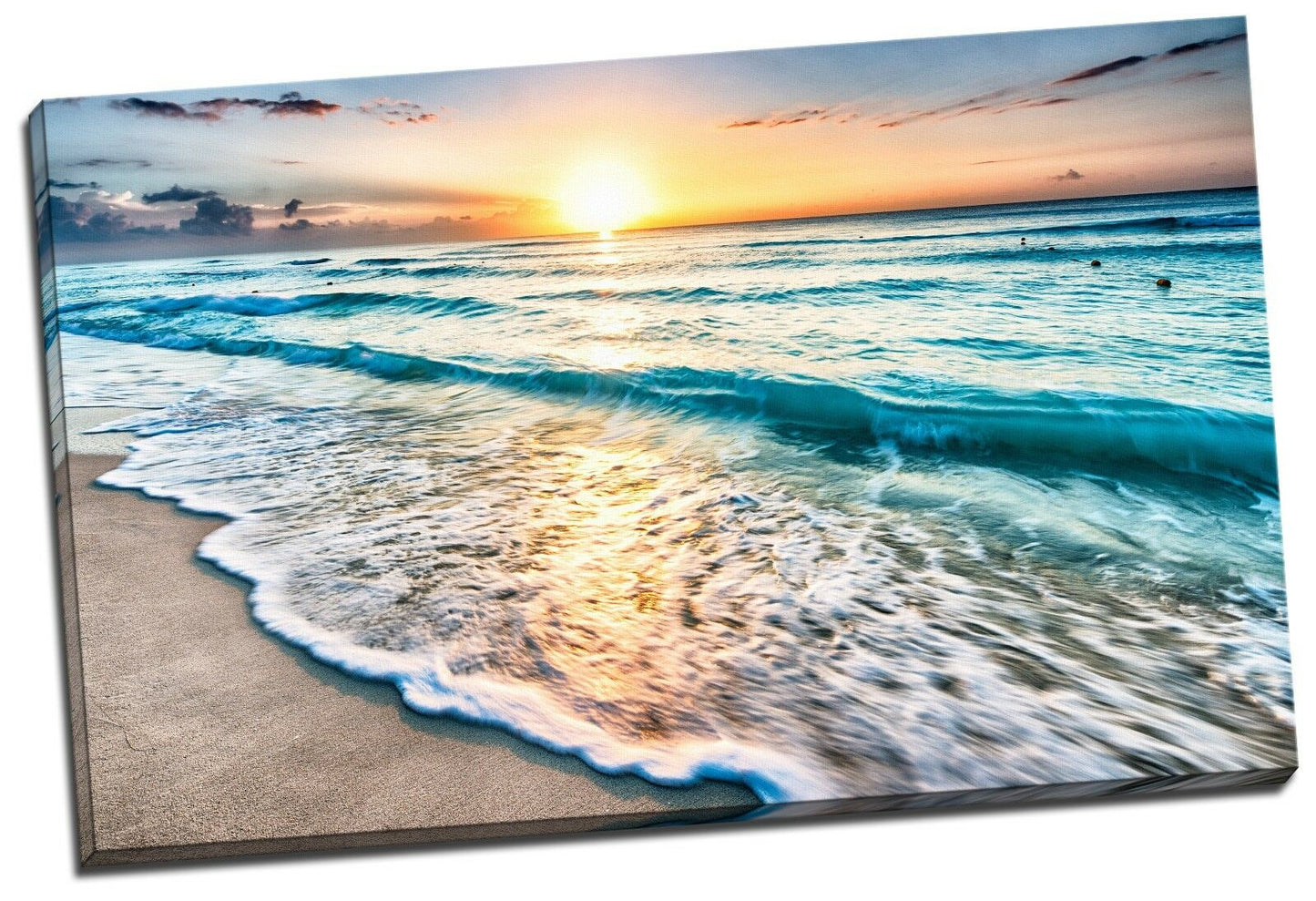 80x50x3cm Framed Canvas Prints Ocean Sea Time Lapse Photo Big Wall Art