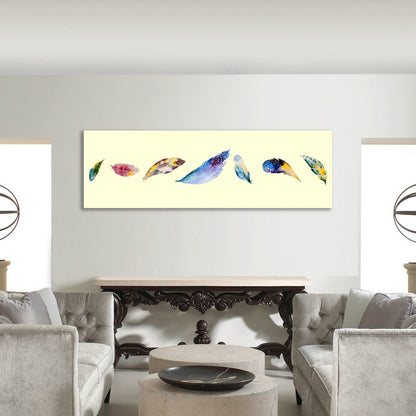 Colorful Feathers Stretched Canvas Prints Framed Wall Art Home Decor Painting