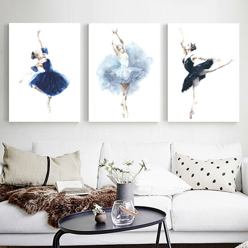 Water colour Dancing Ballet girl Canvas Prints Modern Wall Art Home Decor Dance