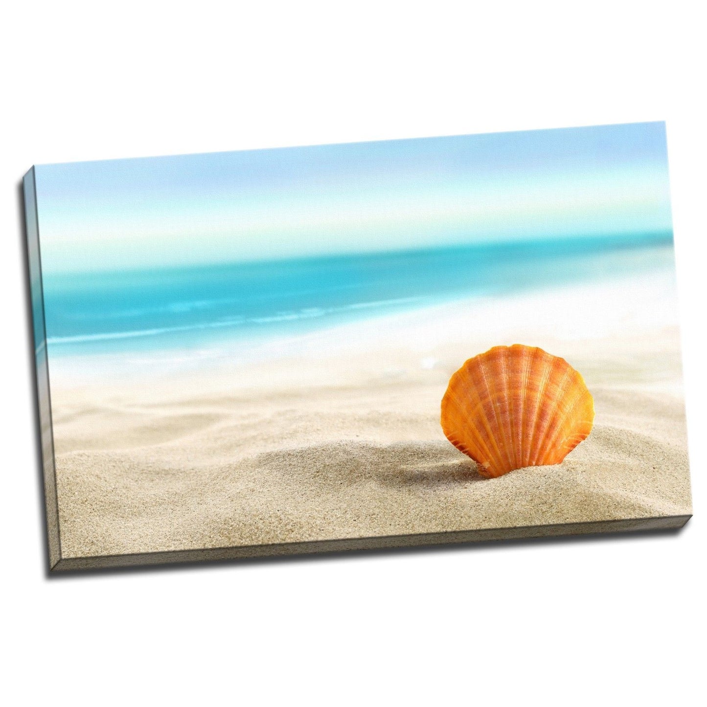 Framed Canvas prints Beach Shell sand blue ocean view modern wall art home decor