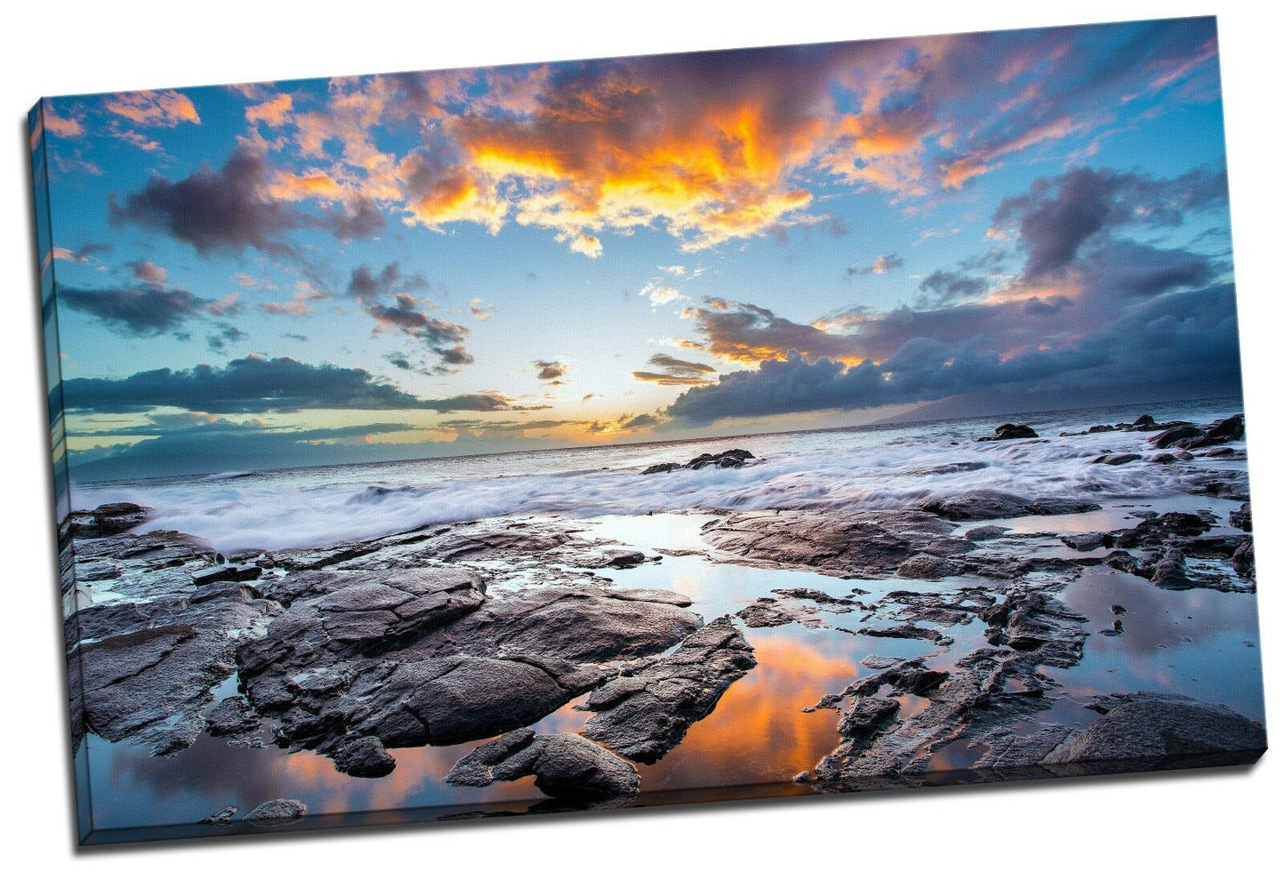 80x50x3cm Framed Canvas Prints Ocean Sea Time Lapse Photo Big Wall Art