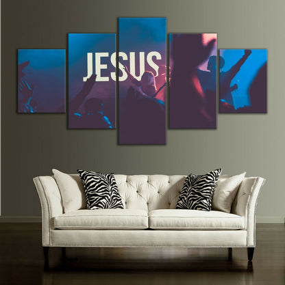 Framed split canvas prints Jesus print Modern DJ Art Living room Diamond Shape