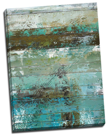 Abstract Green Framed Canvas Wall Art Print Ready to Hang Timber Wall Prints