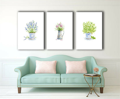 Lavender Flower Watercolour Framed Canvas Prints Modern Wall Art Home Decor