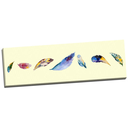 Colorful Feathers Stretched Canvas Prints Framed Wall Art Home Decor Painting