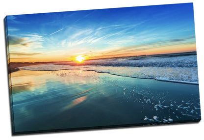 80x50x3cm Framed Canvas Prints Ocean Sea Time Lapse Photo Big Wall Art