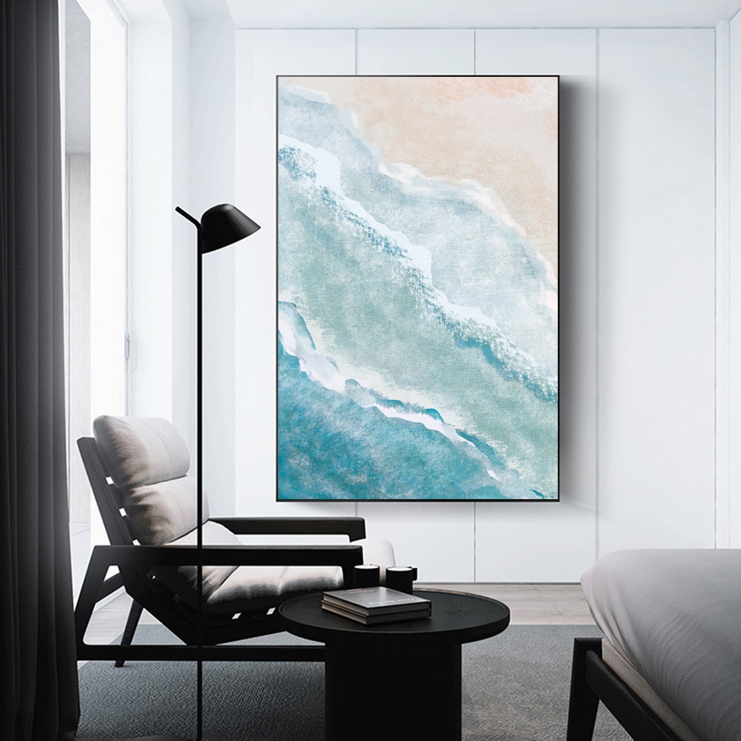 Abstract Wave Sea Ocean Framed Canvas Wall Art Print Ready to Hang Wall Prints