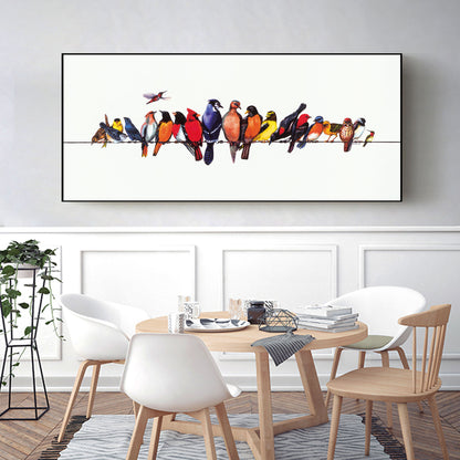 Colorful Birds Stretched Canvas Prints Wall Art Kids Home Decor Framed Painting