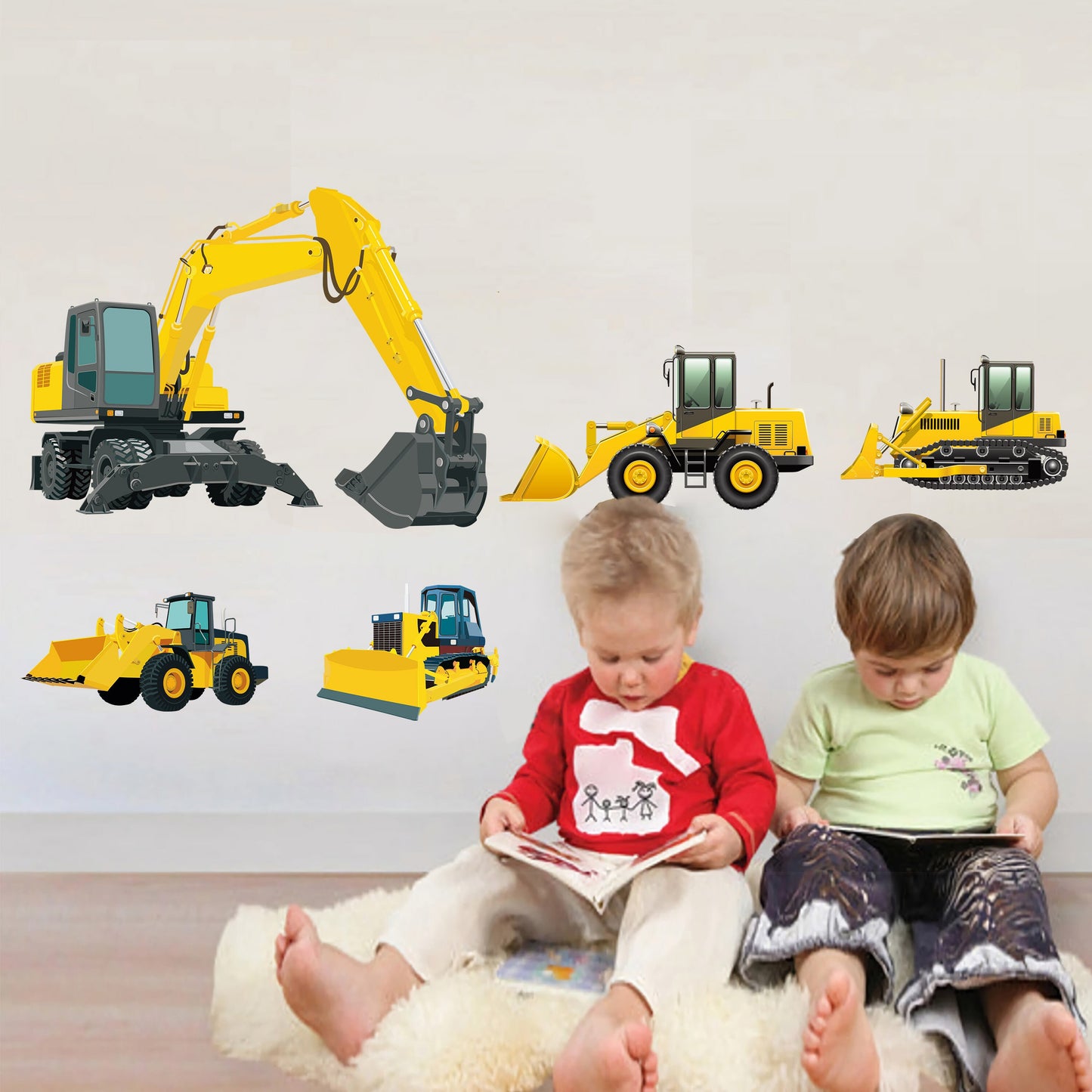 Engineering Construction Diggers Wall Decal - BR006