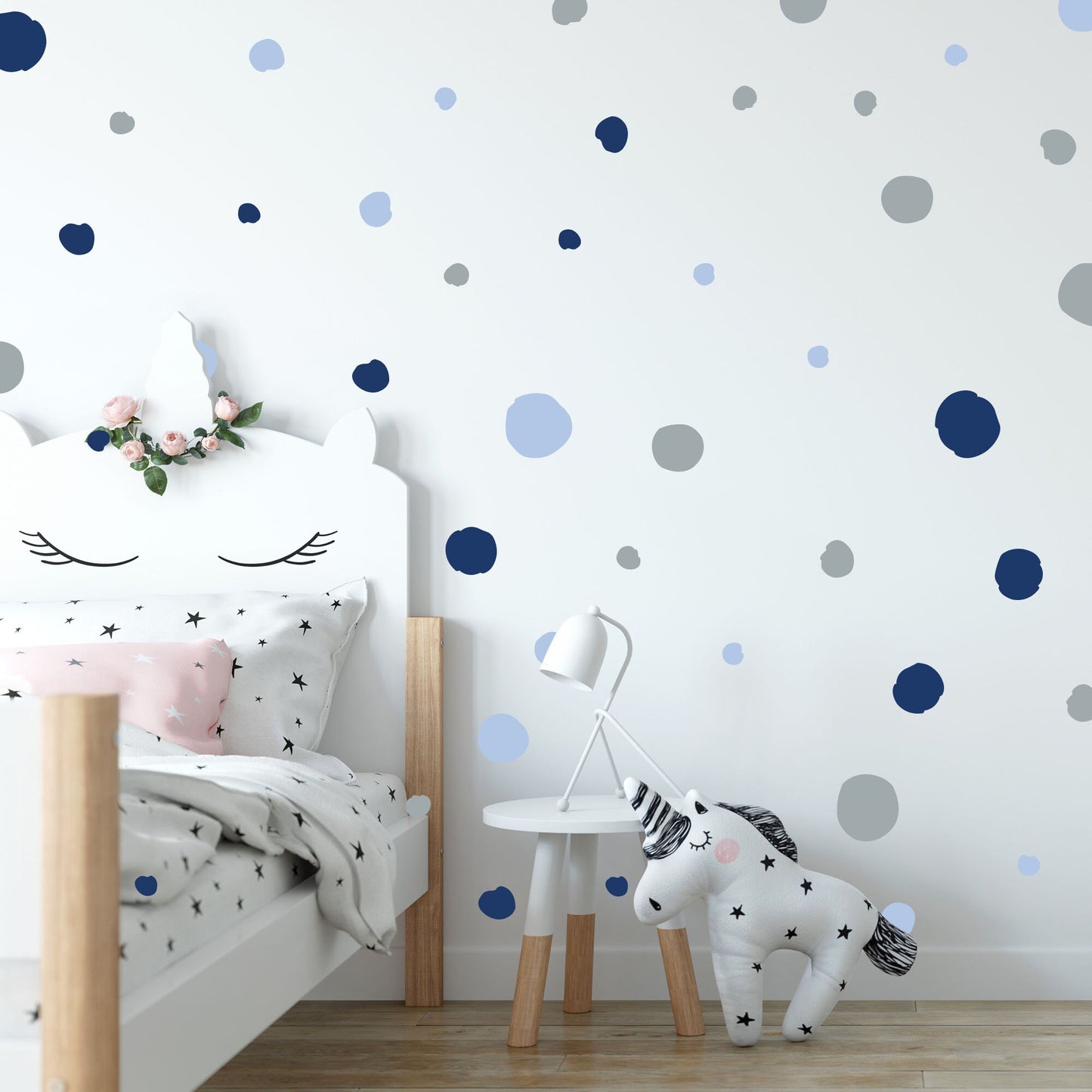 Multi-Color Circular and Triangle Dots Wall Decal Set - BR013