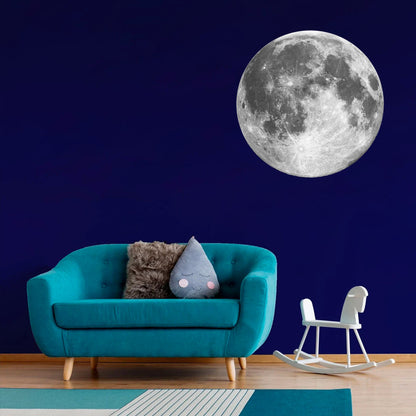 Silver Full Moon Wall Decal - BR037