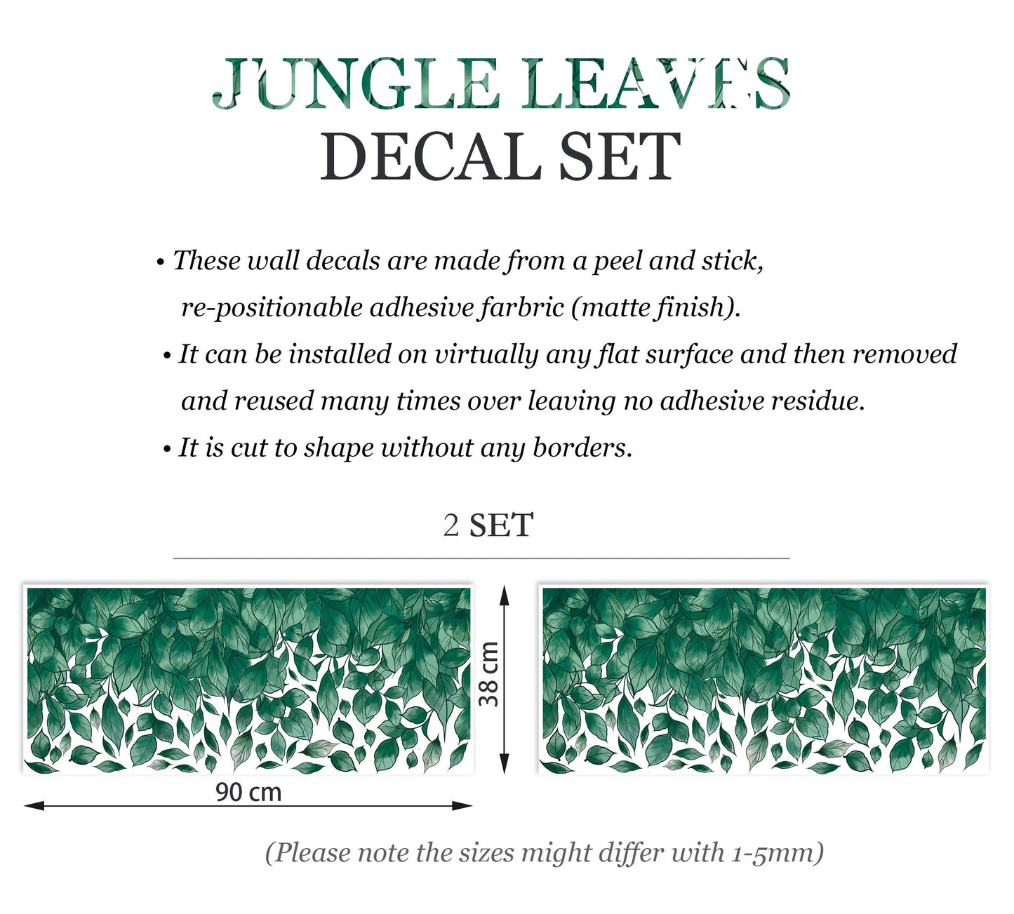 Greenery Jungle Leaves Wall Decal - BR040