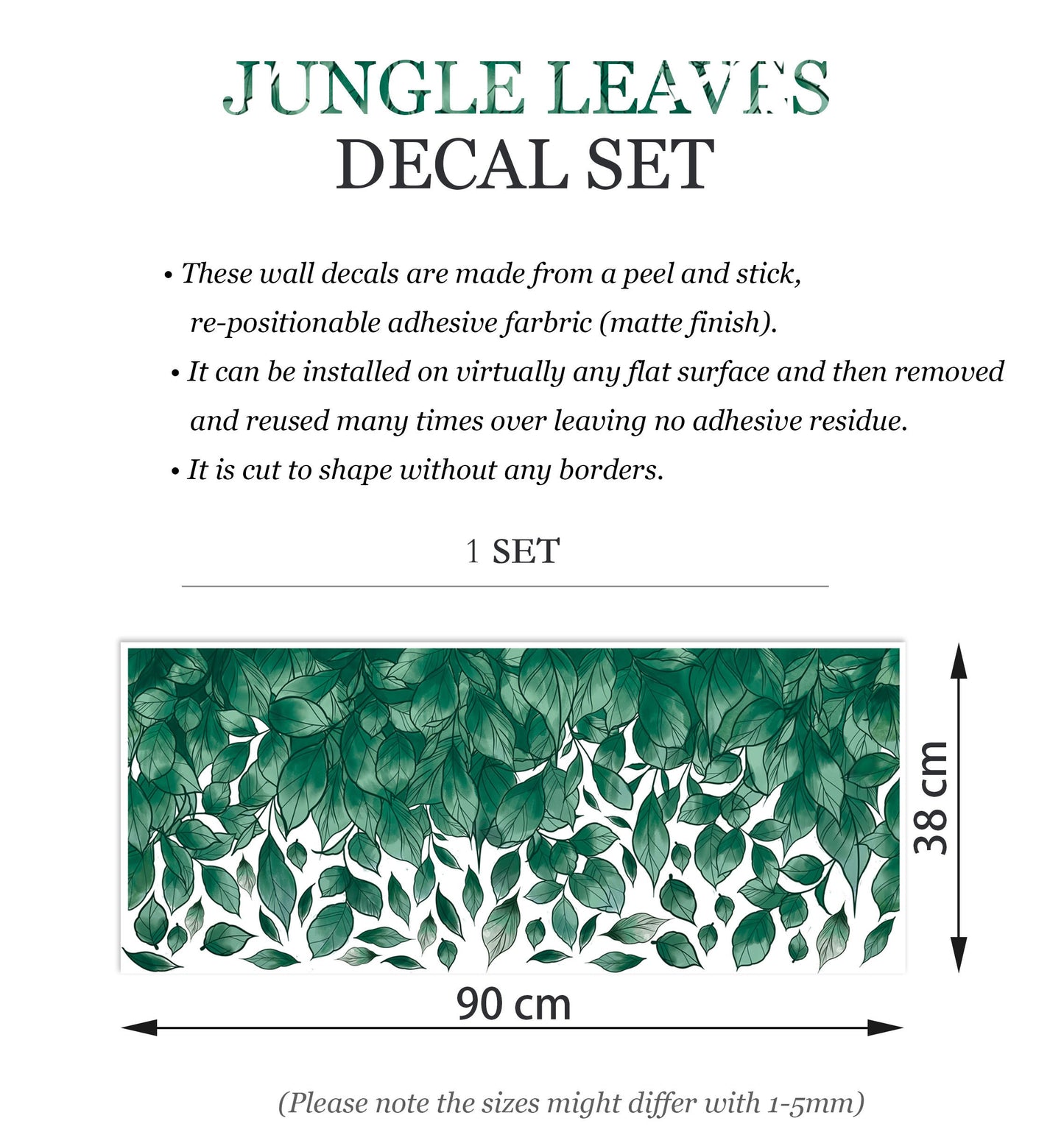 Greenery Jungle Leaves Wall Decal - BR040