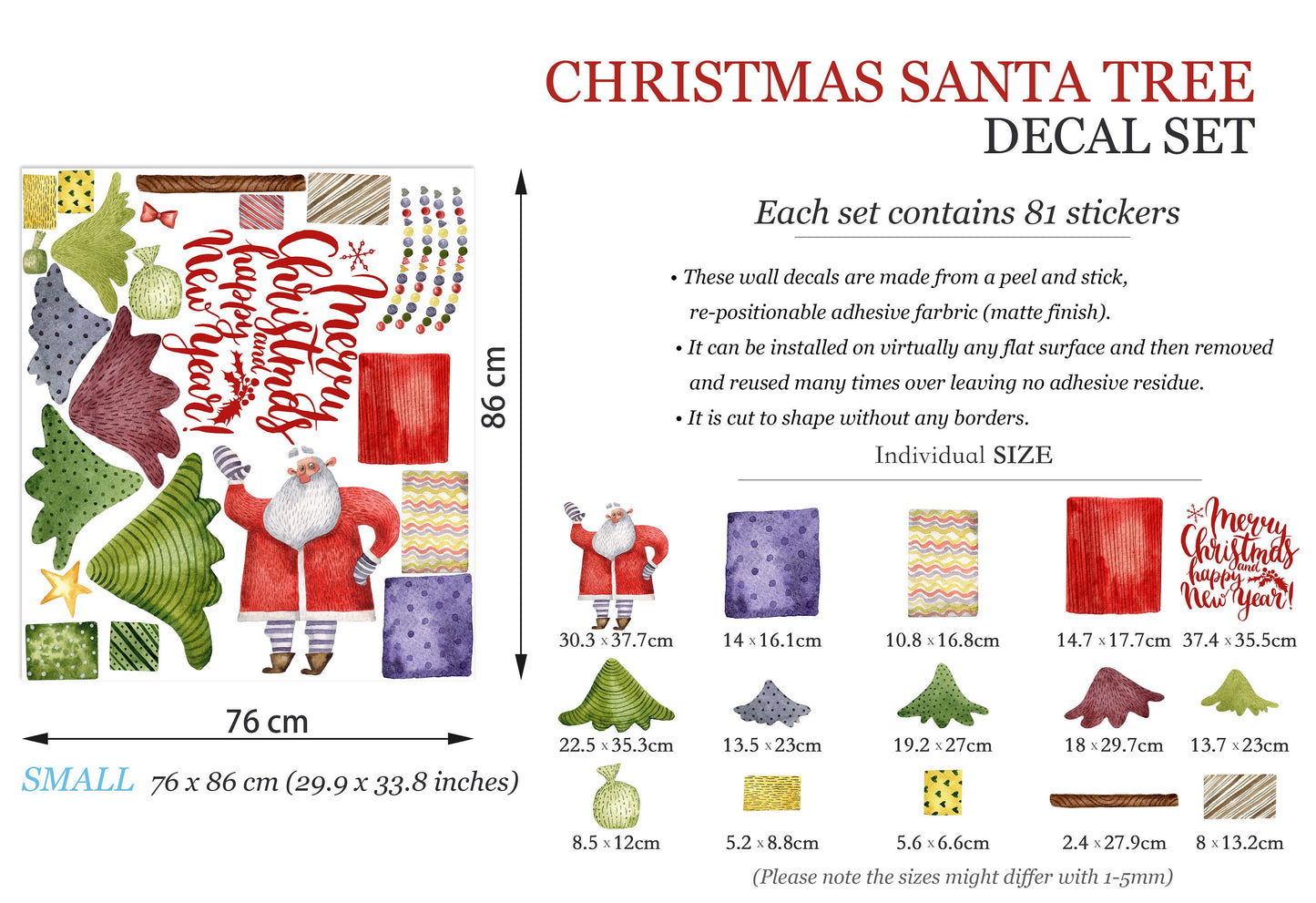 Santa's Festive Delivery Wall Decal - BR052
