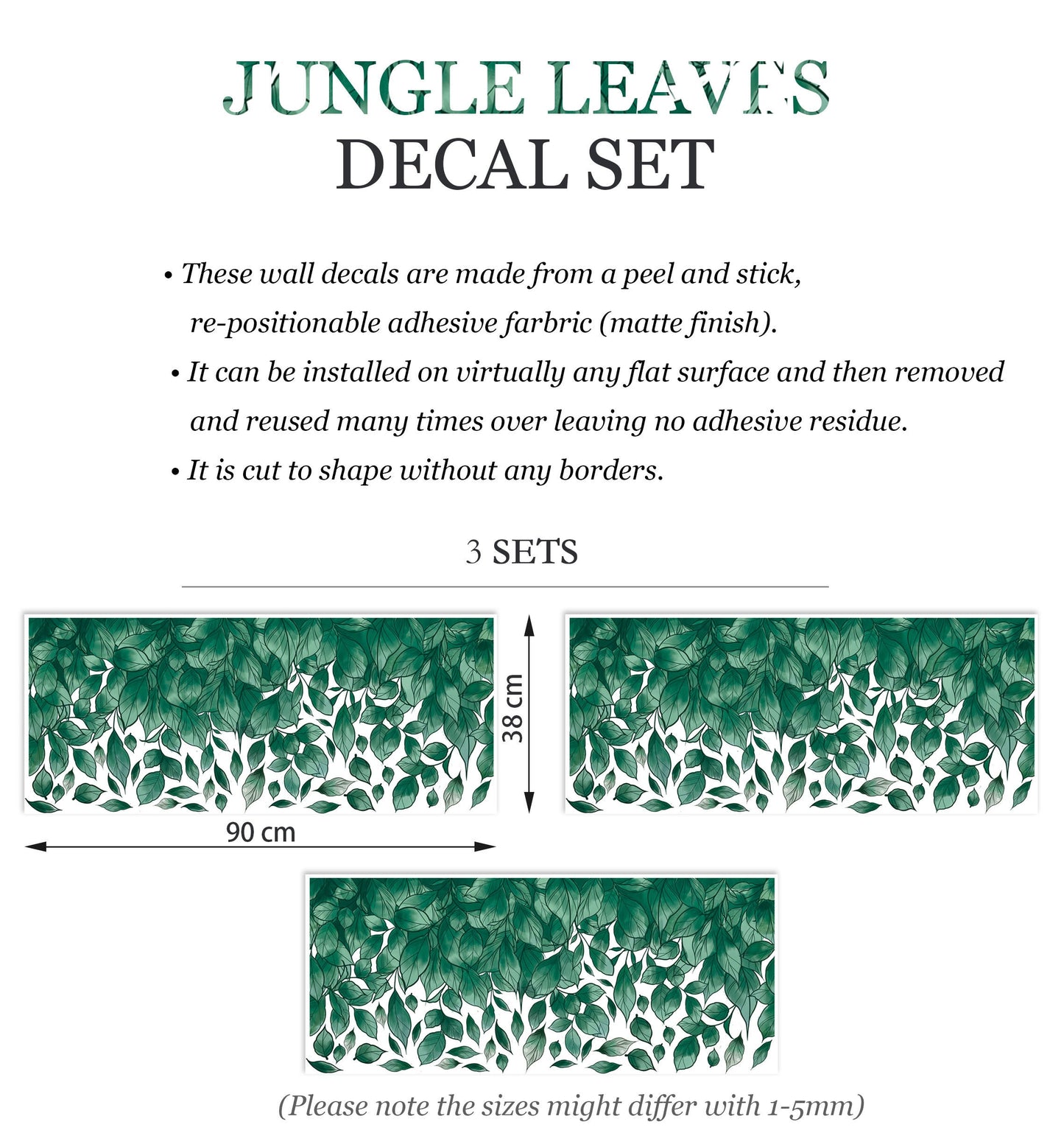 Greenery Jungle Leaves Wall Decal - BR040