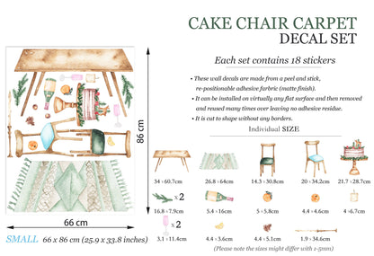 Christmas Scene Fireplace and Tables with Chairs Wall Decal - BR047