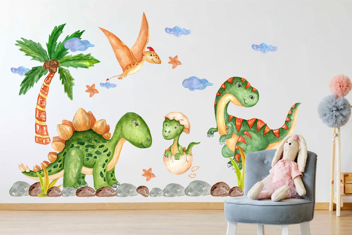 Cartoon Dinosaurs Adventure Baby Dino Wall Decal - BR057