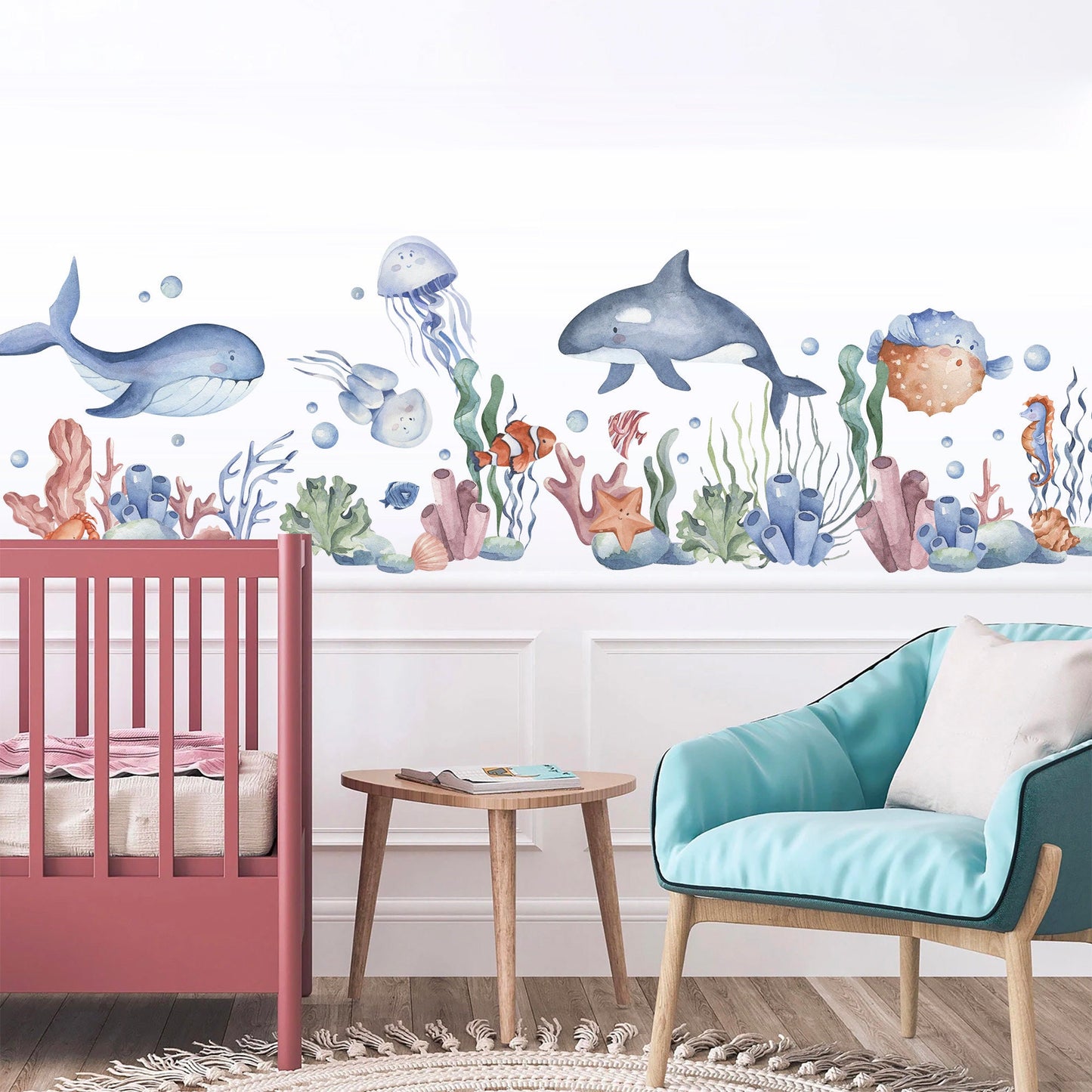 Undersea Adventure - Marine Babies Wall Decal - Removable Peel and Stick - BR135