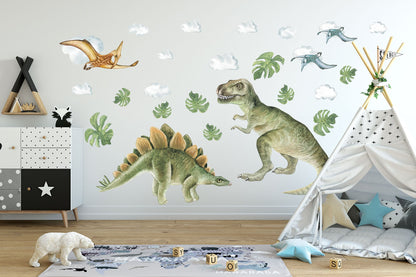 DINO Jurassic World Prehistory Dinosaurs Adventures Wall Decal - Boy's room Gift - BR165