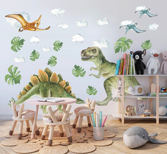 DINO Jurassic World Prehistory Dinosaurs Adventures Wall Decal - Boy's room Gift - BR165