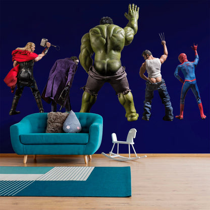 Avengers Marvel Super Heroes Pee Wall Decal - Hulk Spiderman Wolverine Thor Joker - BR193