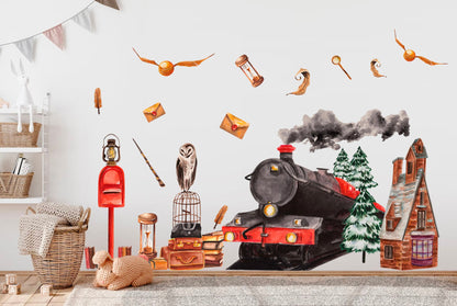 Enchanted Magical Express Train Wall Decal - Removable Peel and Stick - BR210