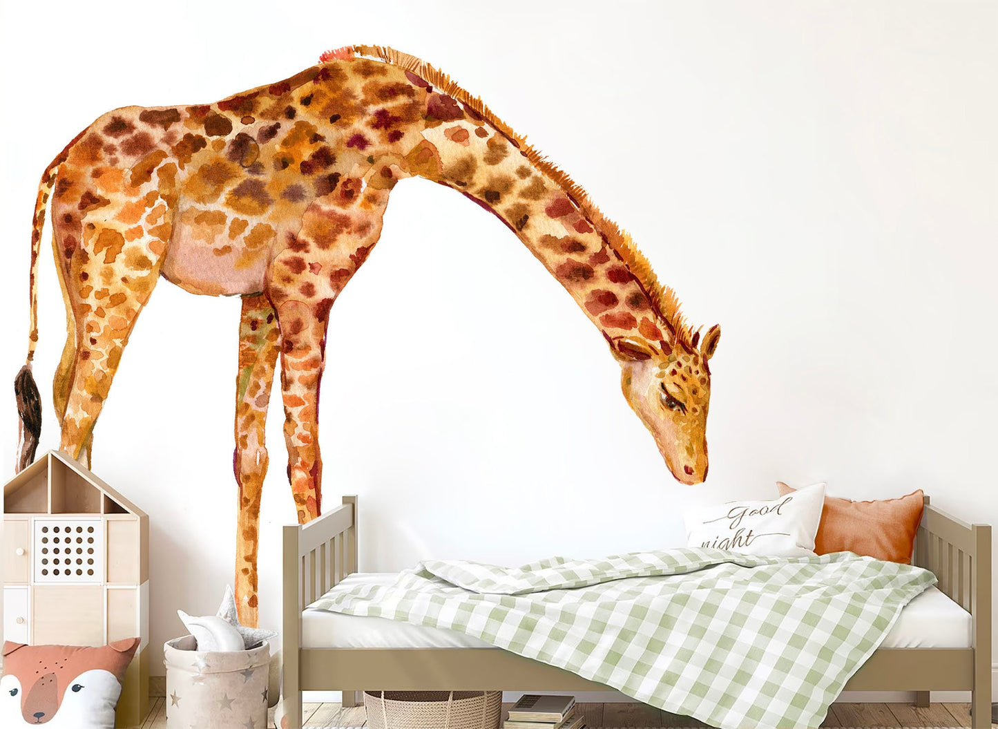 Giraffe Family Wall Decal - Mother Giraffe Adoring Baby Giraffe - BR400