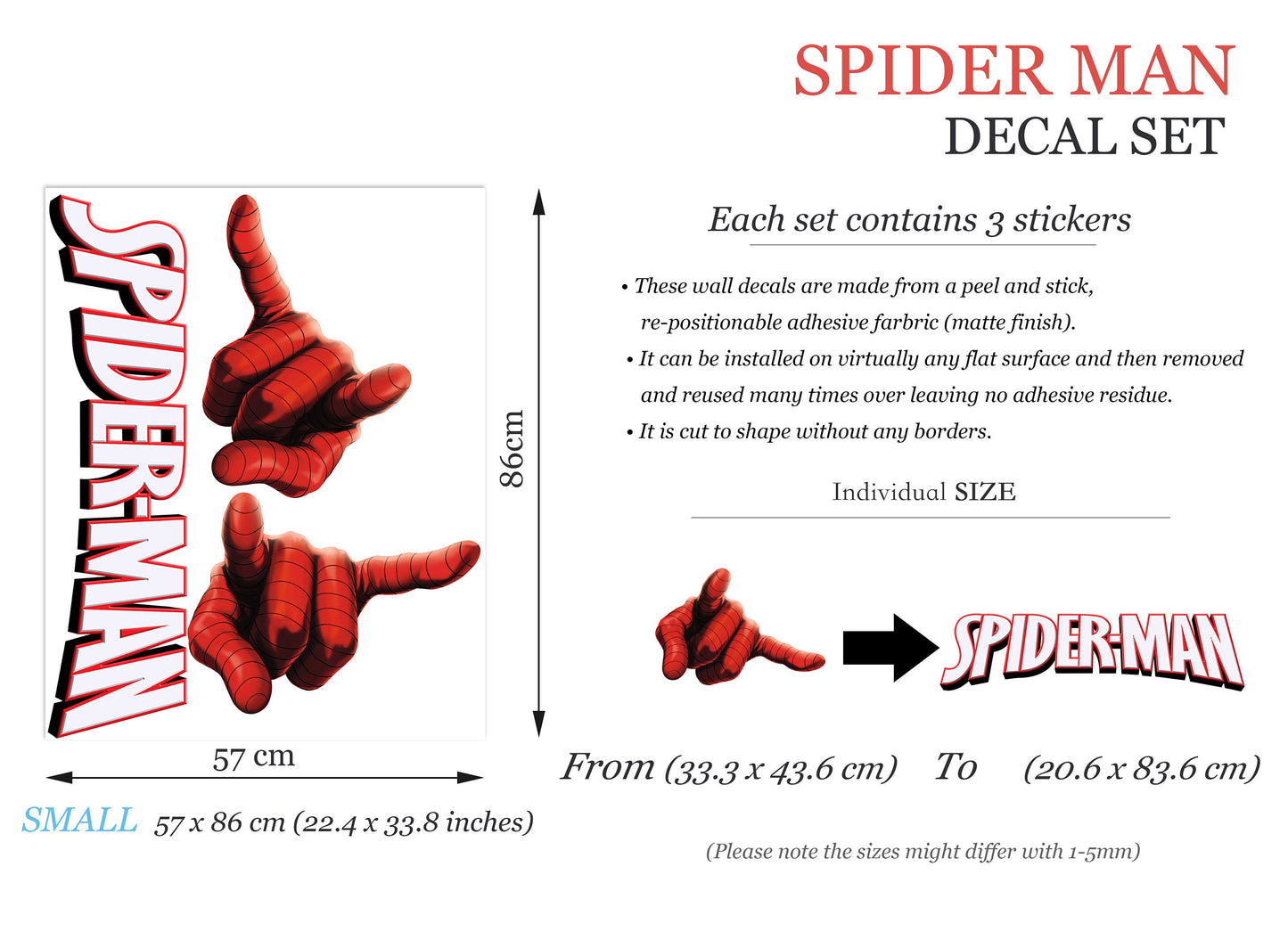 Spider-Man Web-Slinging Hands Wall Decal - Action Hero Decor - BR414
