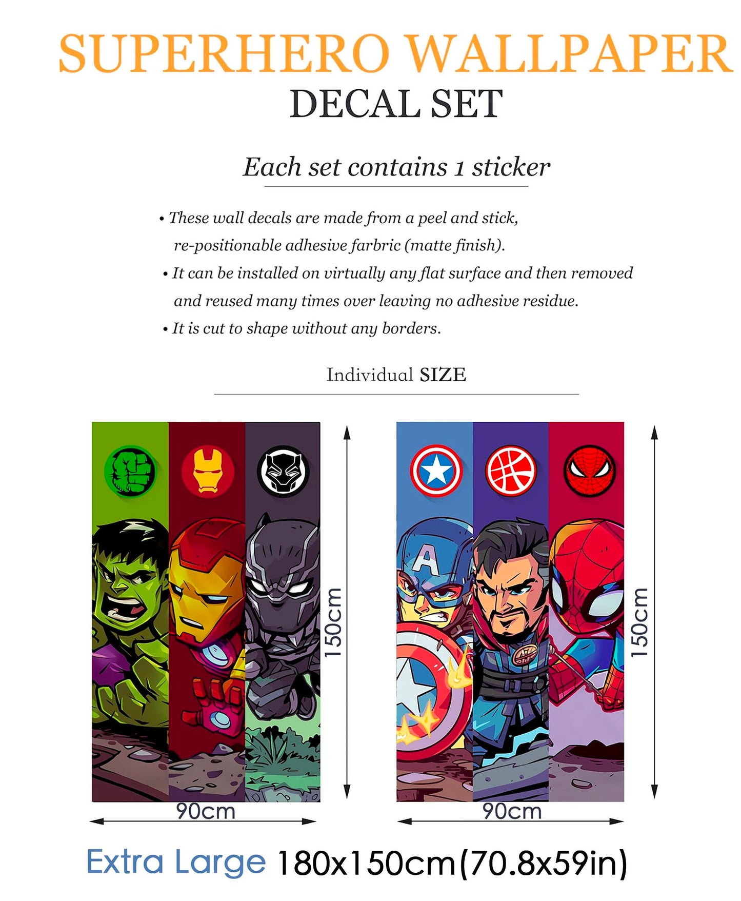 Cartoon Superheroes Banner - Iconic Logos and Portraits - BR423