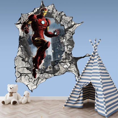 Avengers Superhero Iron Man Wall Decal for Kids' Room - Wall Breaking Design - SP002