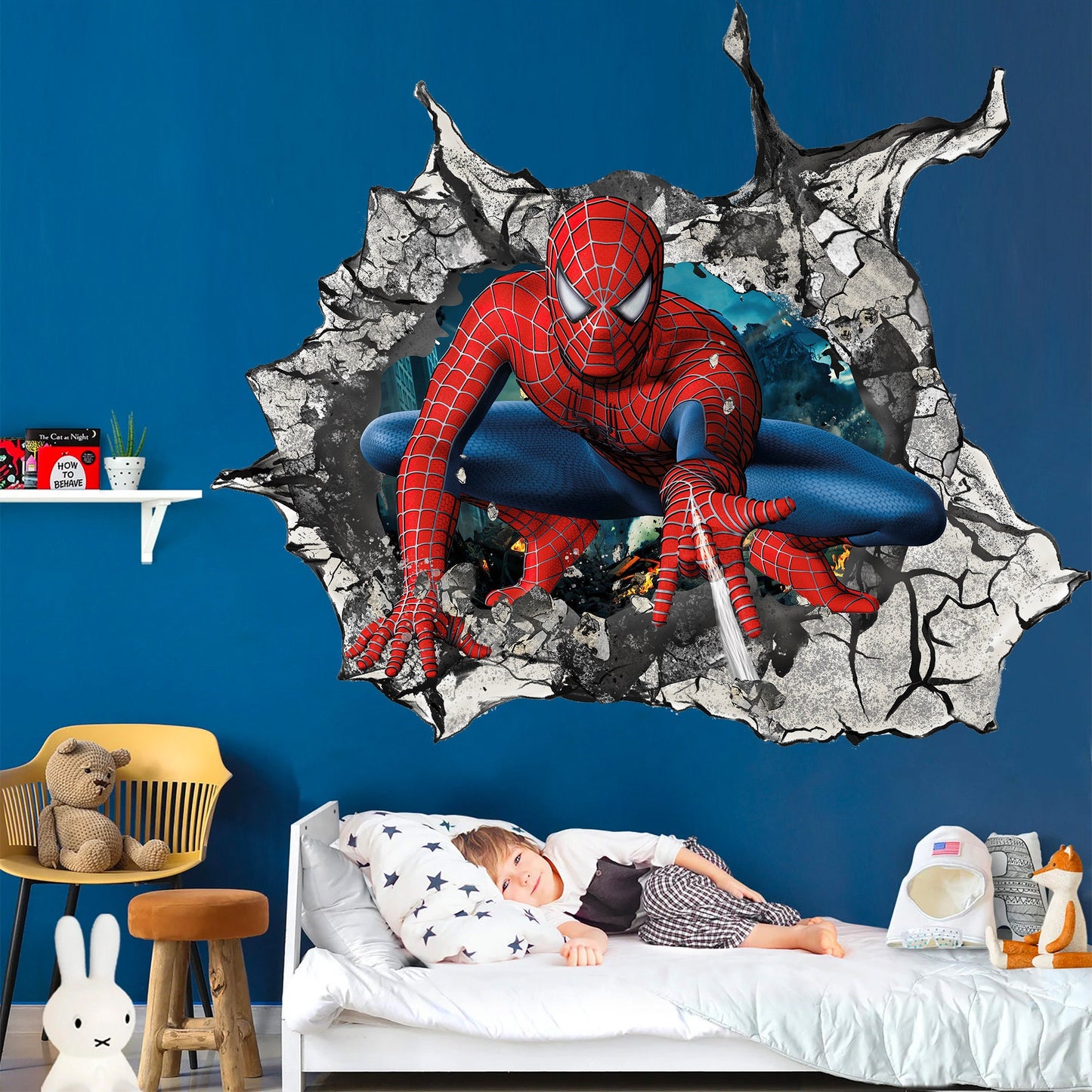 Avengers Superhero Wall Decal - 3D Spider-Man Heroic Breakthrough - Kids' Gift - SP008