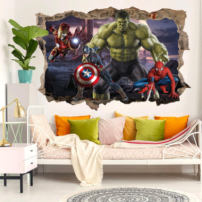 Avengers Superhero Unleashed 3D Wall Decal - Kids' Rooms - Breaking Through Walls! - SP017