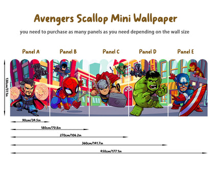 Superhero Mini Wallpaper Hulk Spiderman Iron Man Hulk Captain America Avengers Boy Gift - WM030