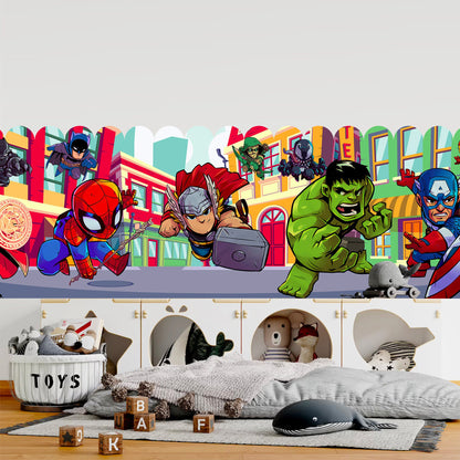 Superhero Mini Wallpaper Hulk Spiderman Iron Man Hulk Captain America Avengers Boy Gift - WM030