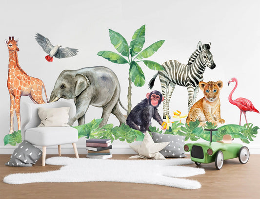 Wildlife Wonders: Vibrant Animal Wall Decals - Embrace the Serengeti at Home! - BR044