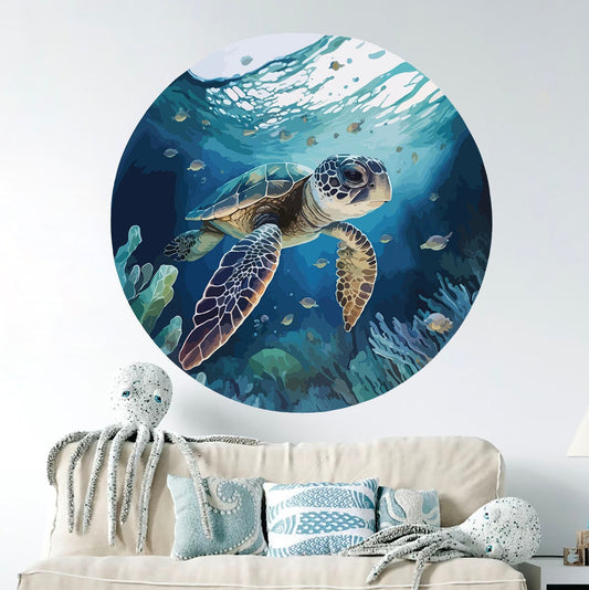 Aquatic World Turtle Wall Decal - Removable Peel and Stick - BR409