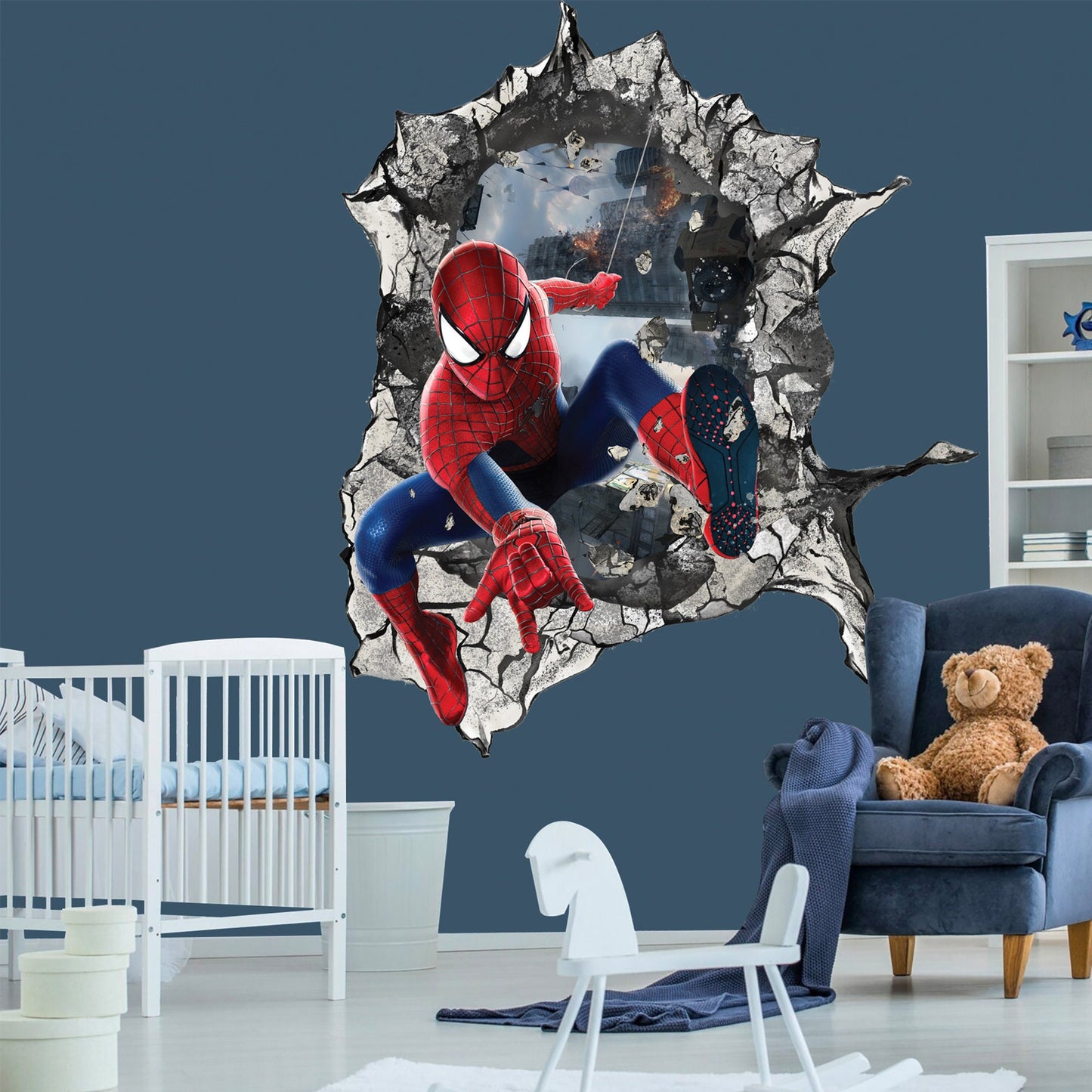 Avengers Superhero Wall Decal - Dynamic Room Decor - Spider-Man Jumping Out Edition - SP007