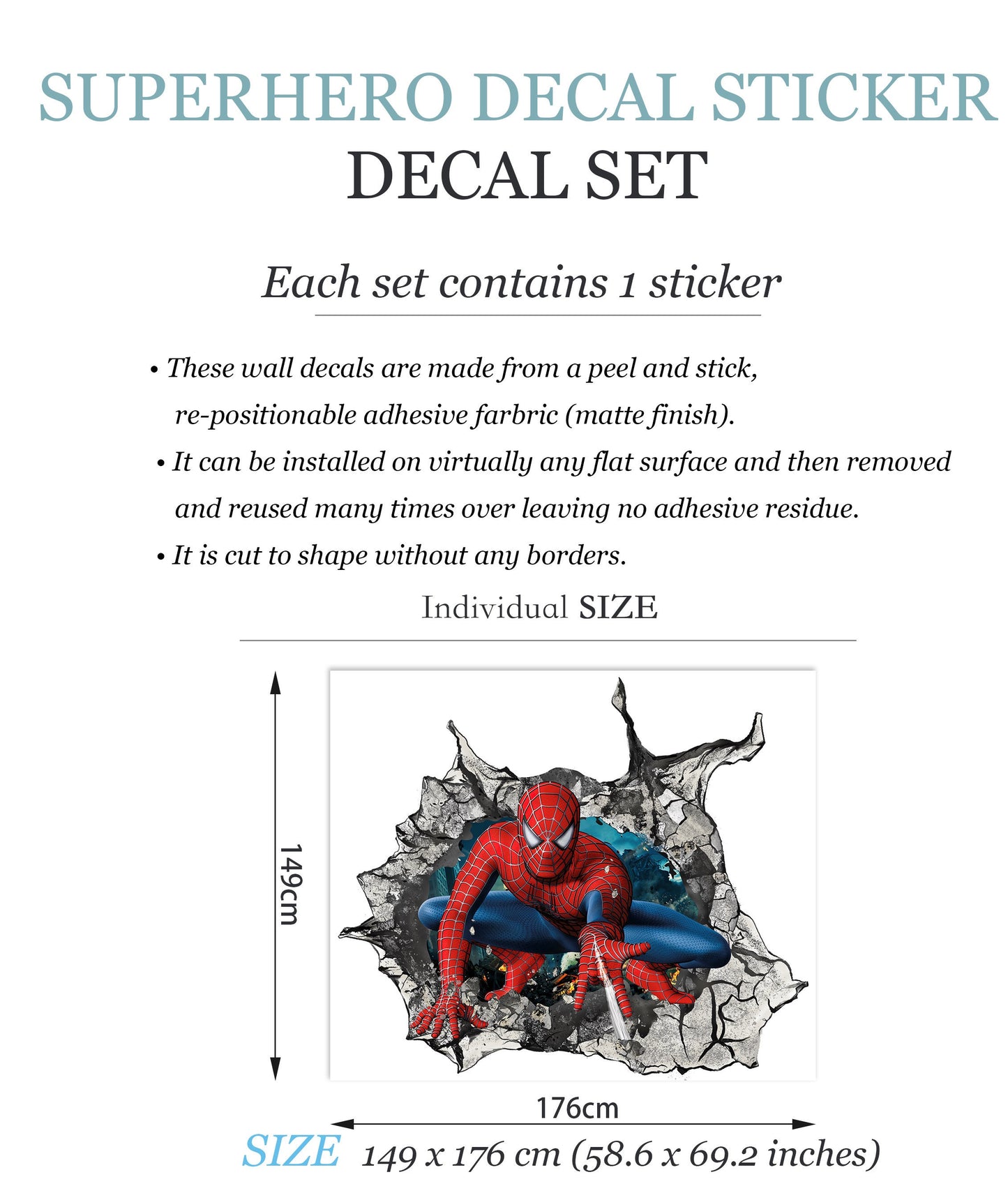 Avengers Superhero Wall Decal - 3D Spider-Man Heroic Breakthrough - Kids' Gift - SP008