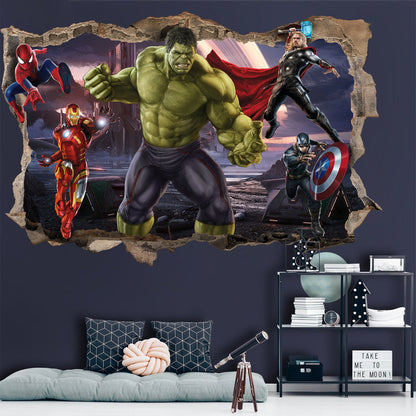 Avengers Superhero Wall Decal Avengers Assemble: Dynamic 3D Stickers - Removable Peel and Stick - SP013