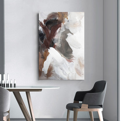 Abstract Brown White Framed Canvas Wall Art Print Ready to Hang Wall Prints